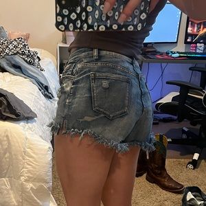 stretchy denim shorts